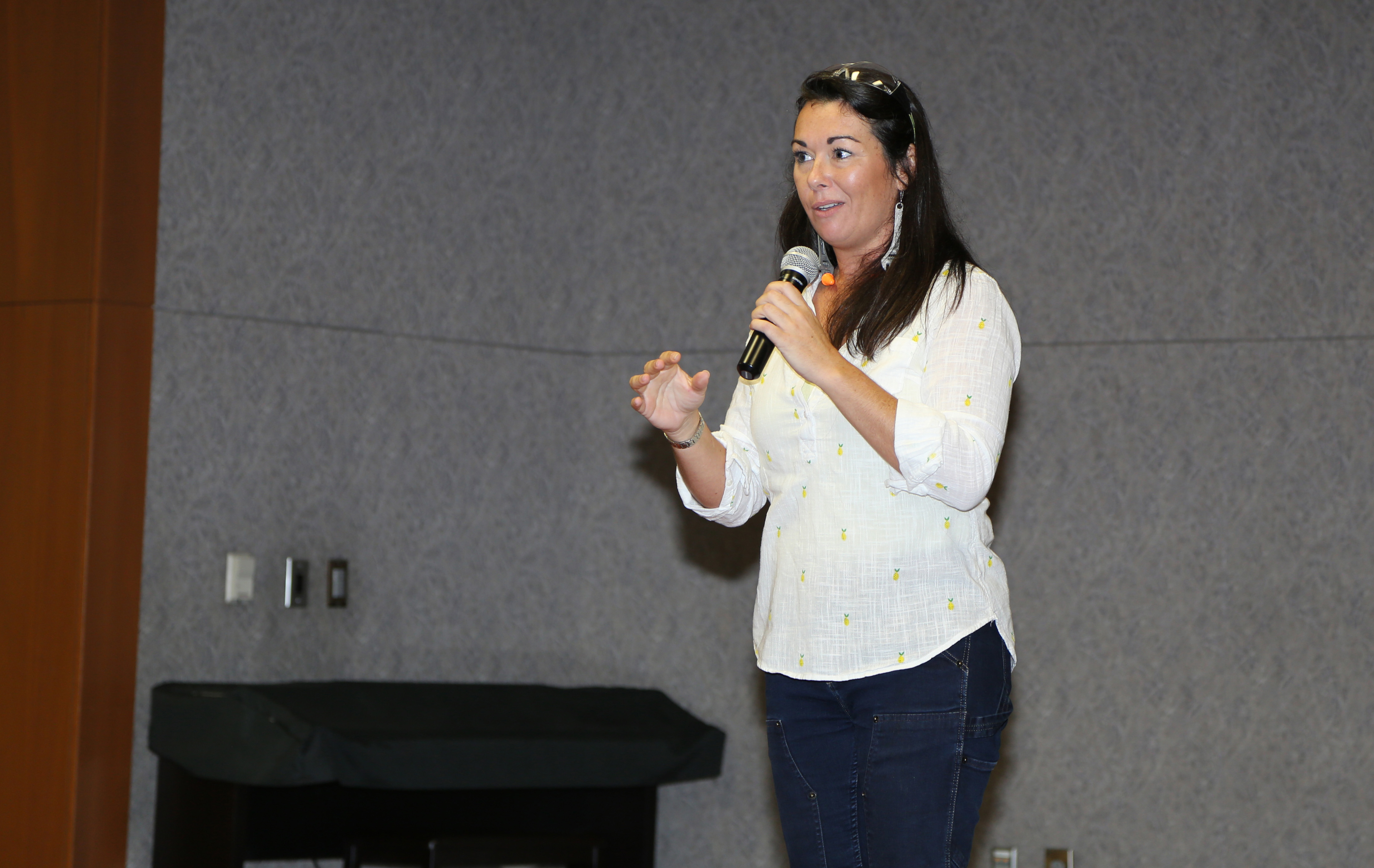 Kayleen McCabe, host of the cable television program “Rescue Renovation,” was the featured guest speaker for Industrial Career Day. McCabe gave three presentations to student groups throughout the day and also hosted an afternoon session for business and industry partners and members of the community.