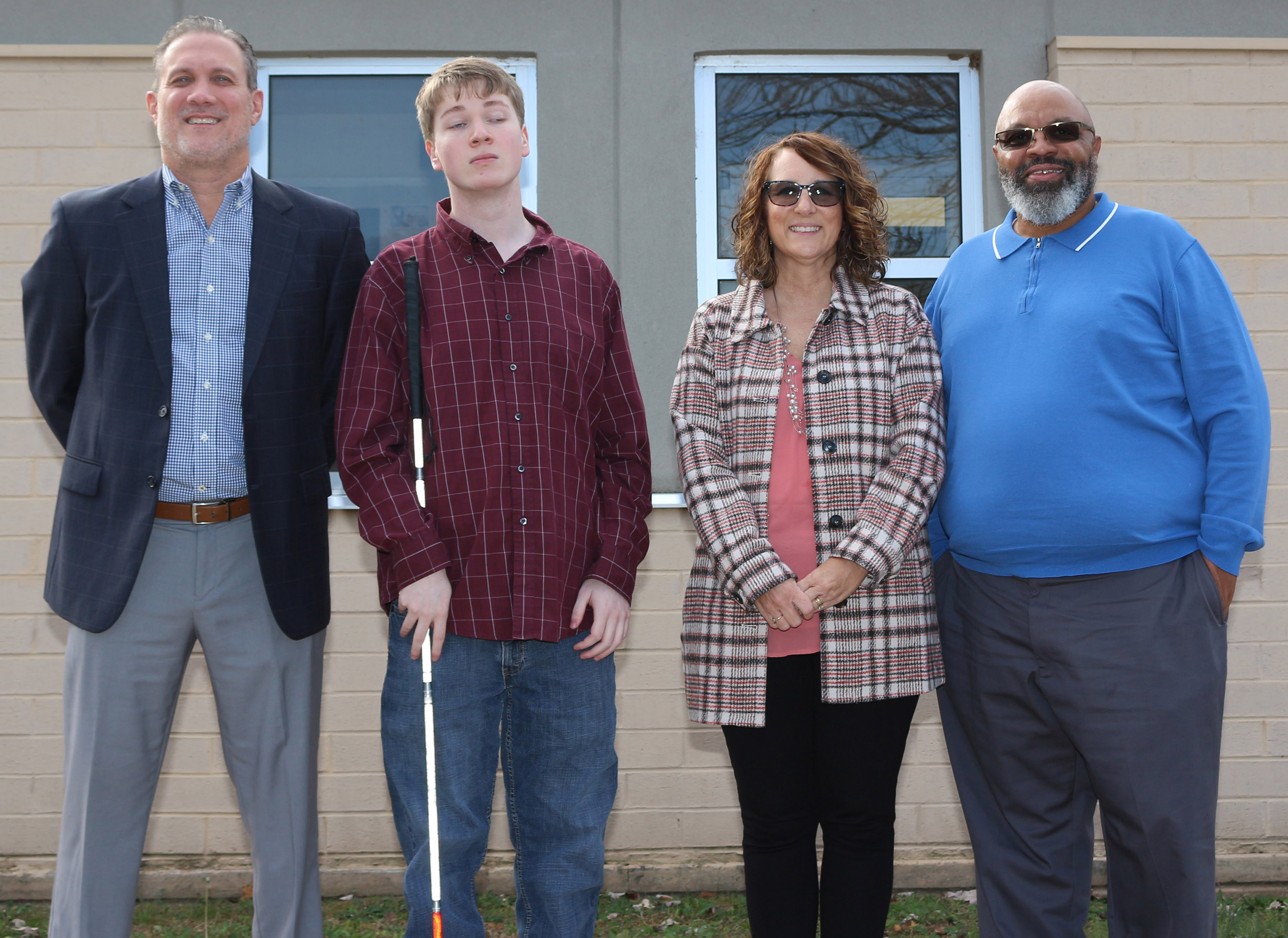 (From left) Mark Upton, program director and instructor of Marketing Management; GNTC student Sean Mullins; Tammy Pence, Workforce Innovation and Opportunity Act (WIOA) youth specialist; and Vince Stalling, WIOA Youth Services coordinator.